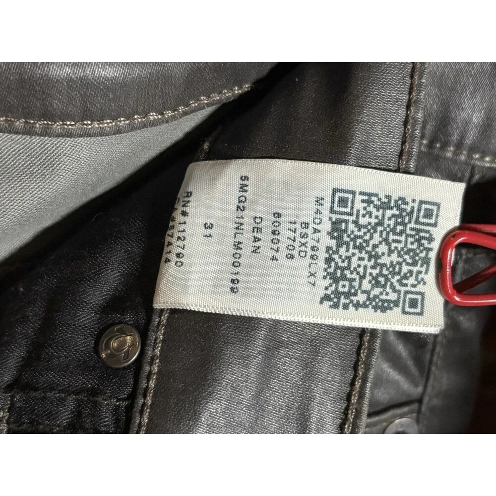 True Religion Men's Dean Tapered Leatherlike Fabric Size 31 (Measures 35/33.5)